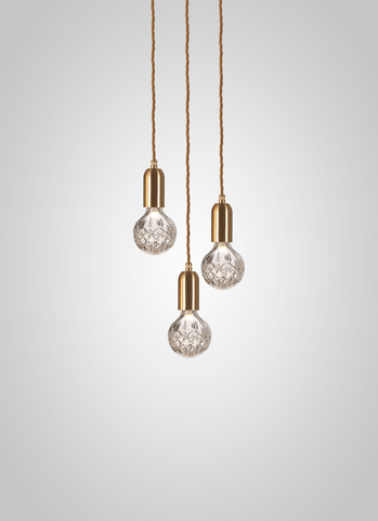 Crystal Bulb Chandelier 3 Piece